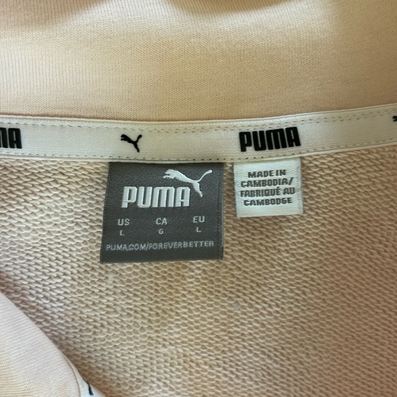 Puma half zip pull over sweatshirt. Women’s size large in powder pink. - Picture 6 of 7